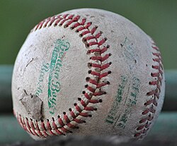 A well-worn baseball