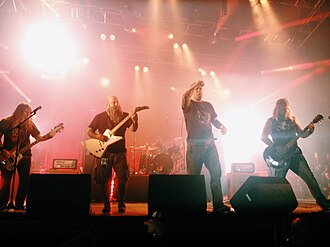 Down performing at Hellfest 2013. L–R: Pat Bruders, Kirk Windstein, Phil Anselmo, Pepper Keenan