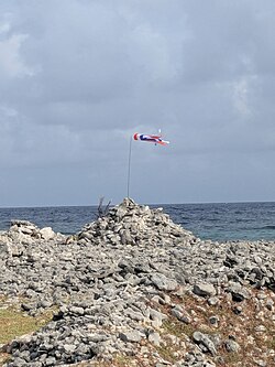 The Dutch flag at the southernmost point of the Netherlands, at the southern tip of Bonaire.