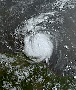 Hurricane Beryl passes over Trinidad and Tobago in July 2024.