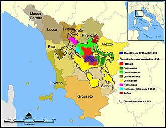 "Chianti" areas in Tuscany