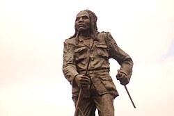A statue of Dedan Kimathi, a Kenyan leader with the Mau Mau who fought against the British colonial system in the 1950s