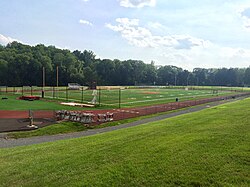 Part of the playing fields along the Stony Brook