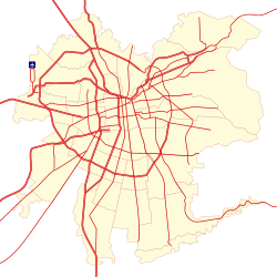 Map of Santiago depicting main streets and airport.