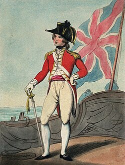 1799 illustration of a British Marines captain