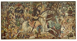 Battle of Karbala, painting by the Isfahan-based Persian artist Abbas Al-Mousavi, Brooklyn Museum (between 1868 and 1933)