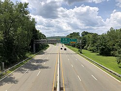 US 206 southbound approaching I-80 in Mount Olive Township