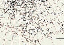 Weather map of the hurricane over the Western Caribbean Sea on September 26