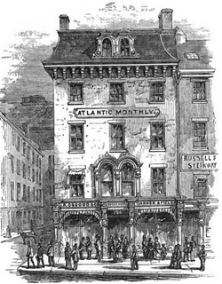 The magazine's office Ticknor & Fields at 124 Tremont Street in Boston, c. 1868[34]