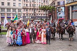 Brazilian gaúcho with typical clothing during the Farroupilha Parade