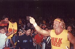Hulk Hogan, pictured in 1989, was the WWF's top star during the 1980s professional wrestling boom.