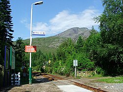 View from Achnashellach railway station, built by the Dingwall and Skye Railway