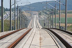 A German high-speed line, with ballastless track