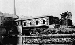 The power station of Lauffen am Neckar in 1891