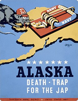 An American propaganda poster – "Death-trap for the Jap"