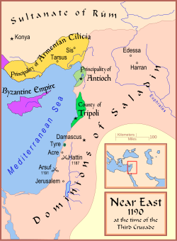 The Near East, c. 1190, at the outset of the Third Crusade