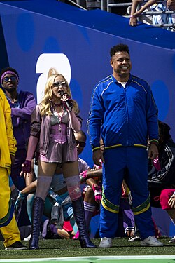 Ronaldo with Madonna during the 2026 FIFA World Cup final halftime show