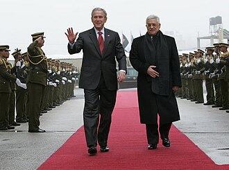 U.S. President George Bush and Mahmoud Abbas in Ramallah, 2008