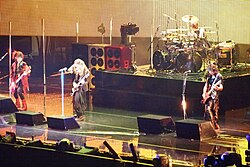 L'Arc-en-Ciel performing at Madison Square Garden in 2012, the first Japanese act to headline the venue[49]