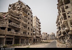 The Syrian civil war caused major destruction in Homs