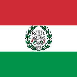 Flag of the Cispadane Republic, which was the first Italian tricolour adopted by a sovereign Italian state (1797)