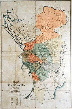 Map of the City of Greater Manila that existed from 1942 to 1945
