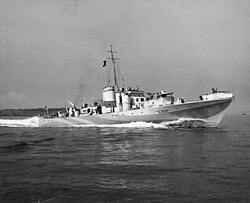 Steam Gun Boat, SGB S309, under the command of Lieutenant Commander Peter Scott