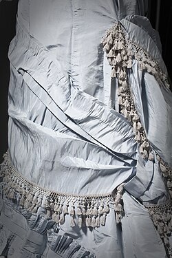 Detail of a dress made of silk taffeta, c. 1880