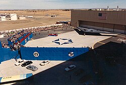 Northrop B-2A roll-out ceremony on 22 November 1988 at USAF Plant 42, Palmdale, California