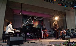 Geri Allen with Reggie Workman and Oliver Lake.