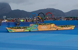 One of the podiums used at the Rio 2016 Summer Olympics