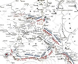 German and Allied positions, 23 August – 5 September 1914
