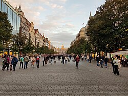 Wenceslas Square features the National Museum and has the busiest pedestrian traffic in the country.