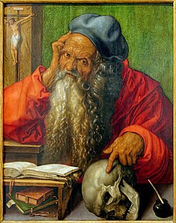 St. Jerome in His Study, 1521, Museu Nacional de Arte Antiga, Lisbon. Dürer's most important painting created during his fourth and last major journey.