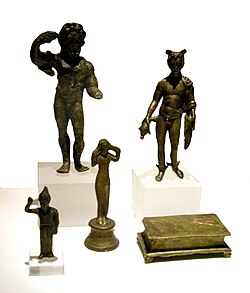 Small bronze statues of gods for a lararium (1st to 3rd century AD, Vindobona)