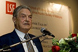 George Soros at a talk in Malaysia