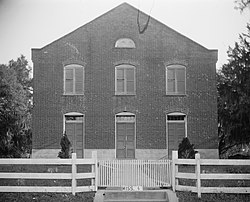 Washington Methodist Church organized in 1799; this building constructed 1828