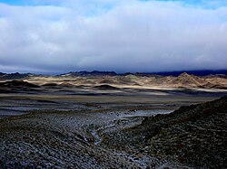The Gobi Desert, Ömnögovi Province. Desertification is a key issue in Mongolia.