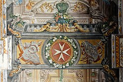Fresco on the ceiling of the main corridor in the Grandmaster's Palace in Valletta (Nicolau Nasoni 1724)