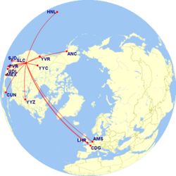Nonstop routes from Salt Lake City to destinations outside of the contiguous United States in 2016