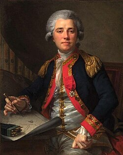1778 portrait of French French Navy officer and explorer La Pérouse by Geneviève Brossard de Beaulieu