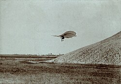 Otto Lilienthal in mid-flight, Berlin, c. 1895