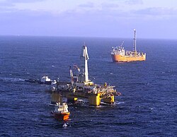 An oil platform in the Terra Nova oil field. A number of offshore oil developments lie off the coast of St. John's.