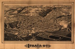 An 1882 perspective map of Ithaca