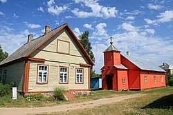 A Russian Old Believer village with an Orthodox church in Piirissaar, an island of Lake Peipus