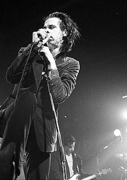 Nick Cave performing in 1986