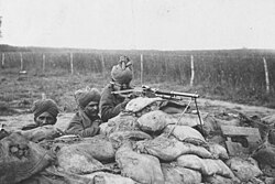 Indian soldiers of the 2nd Rajput Light Infantry on the Western Front, winter of 1914–15