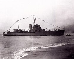 The gunboat Humaitá, shown here without its main armament shortly after being launched in 1930, was an important asset of the Paraguayan Navy