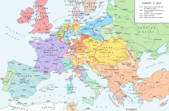 The many redrawn borders in Europe after the 1814–1815 Congress of Vienna represent a classic example of trying to achieve a European balance of power.