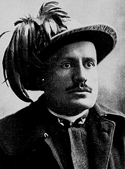 Mussolini as a bersagliere during WWI